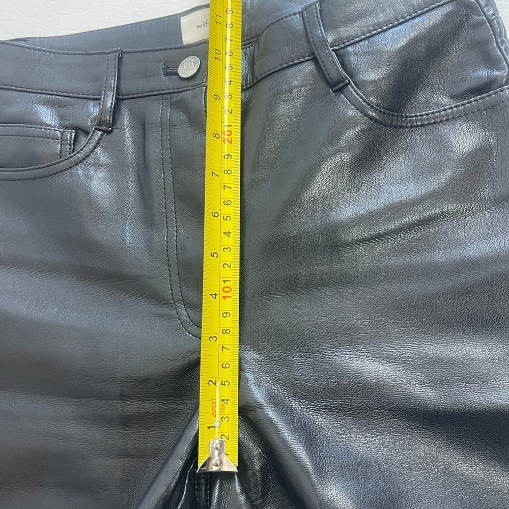 Aritzia Wilfred Vegan Leather High Rise Flare Pants Black Size - Picture 10 of 12